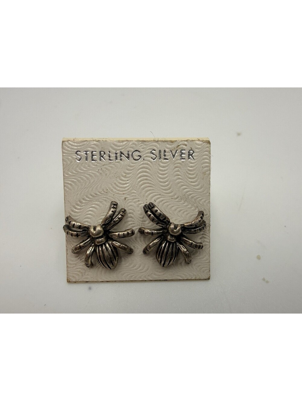 Sterling Silver Small 3D Tarantula Spider Stud Studs Earrings 925